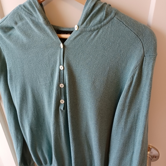 Vintage Eddie Bauer Cotton Modal Cashmere Hooded Sweater - Picture 2 of 6